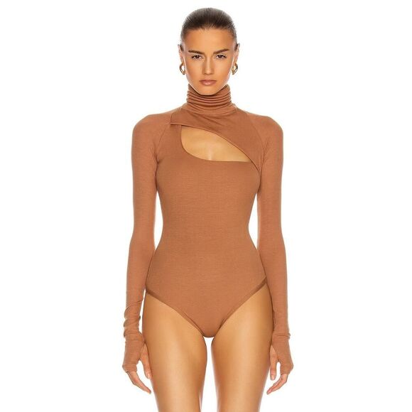 Alix NYC Carder Bodysuit in Cognac Size Small NWT - Picture 1 of 10